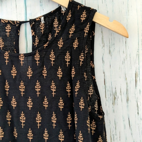3/$20 Boho Print Keyhole Back A-Line Dress - Picture 4 of 7